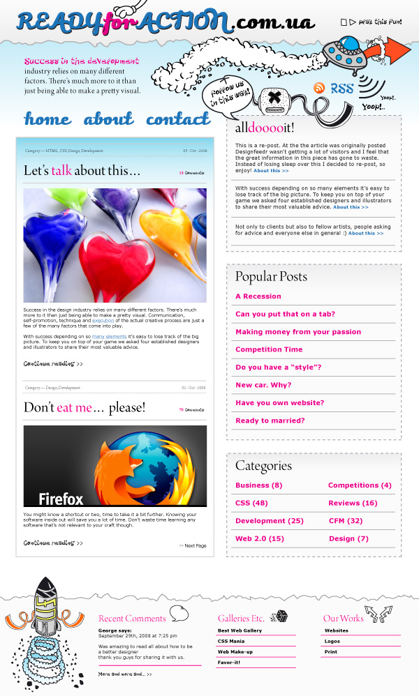 web design blog page